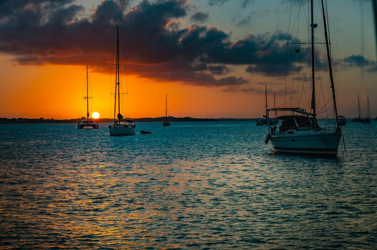 Sunset over Elizabeth Harbor, Bahamas