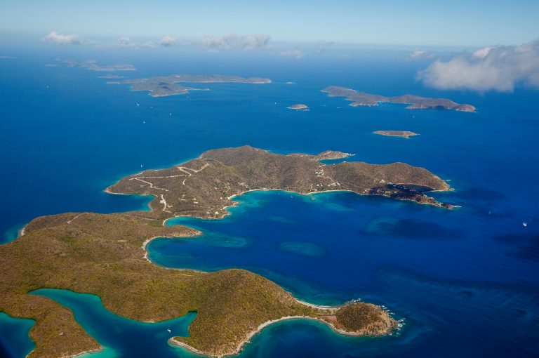 Vista aerea dell'isola di St. John